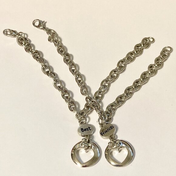 Vintage Disney Mickey Mouse Ears Charm Bracelet (2) Best Friends Silver Plated - Picture 5 of 8